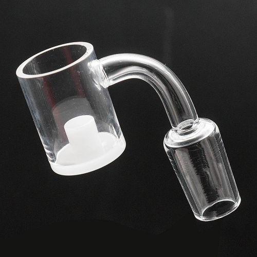 Opaque Bottom and Core Reactor Quartz Banger, Clear Joint, 90 Deg, Clear