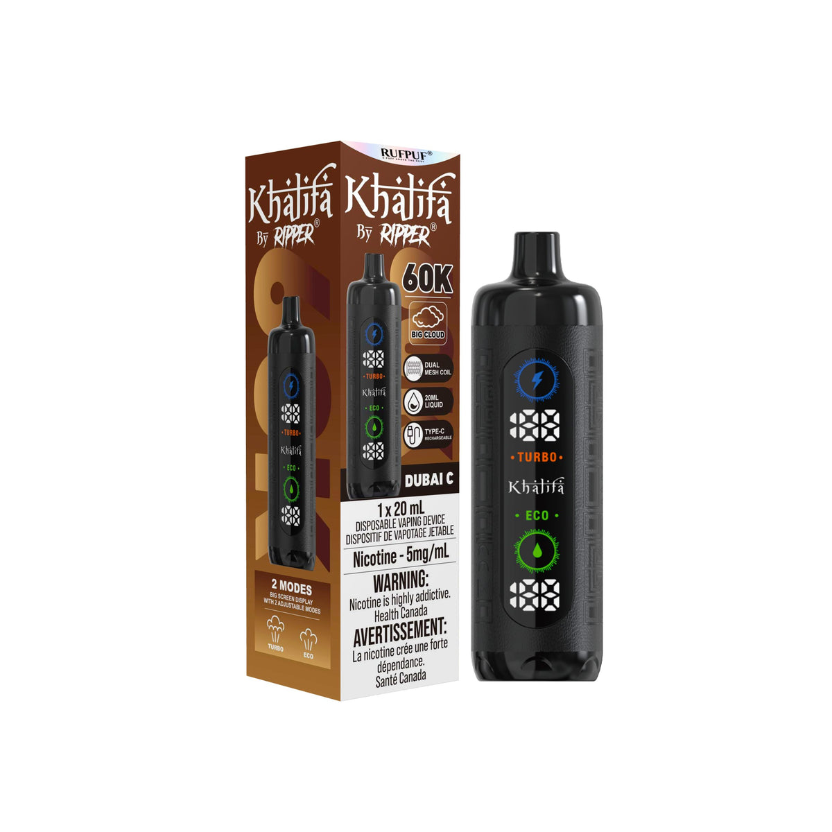 KHALIFA BAR - 5 mg/mL Freebase Disposable