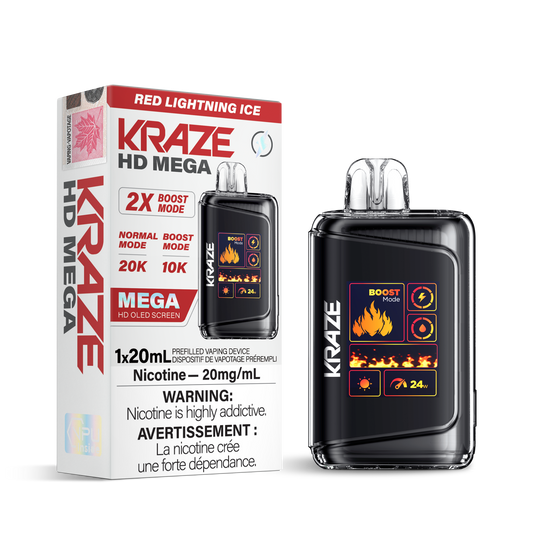 Kraze HD Mega | 20mL - 20K Puff - 20mg/mL Salt Nicotine Disposable