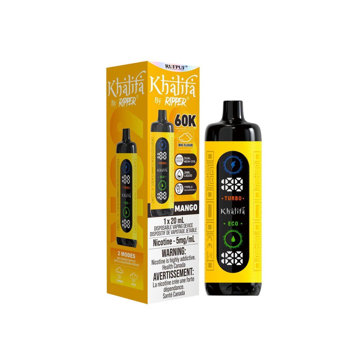 KHALIFA BAR - 5 mg/mL Freebase Disposable