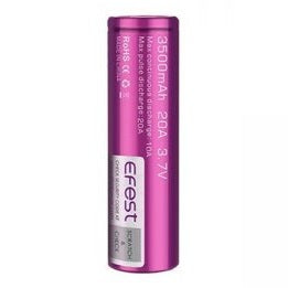 New Efest IMR 18650 Battery Purple, 20 A, 3500 mAh, Single Plastic box